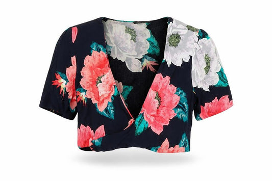 Womens UK Size XS Zara Multicoloured Wrap Blouse