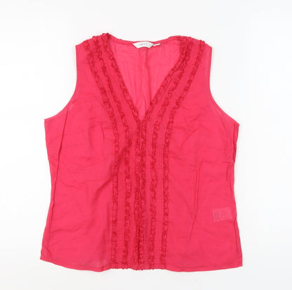 Womens UK Size 14 NEXT Red Basic Blouse
