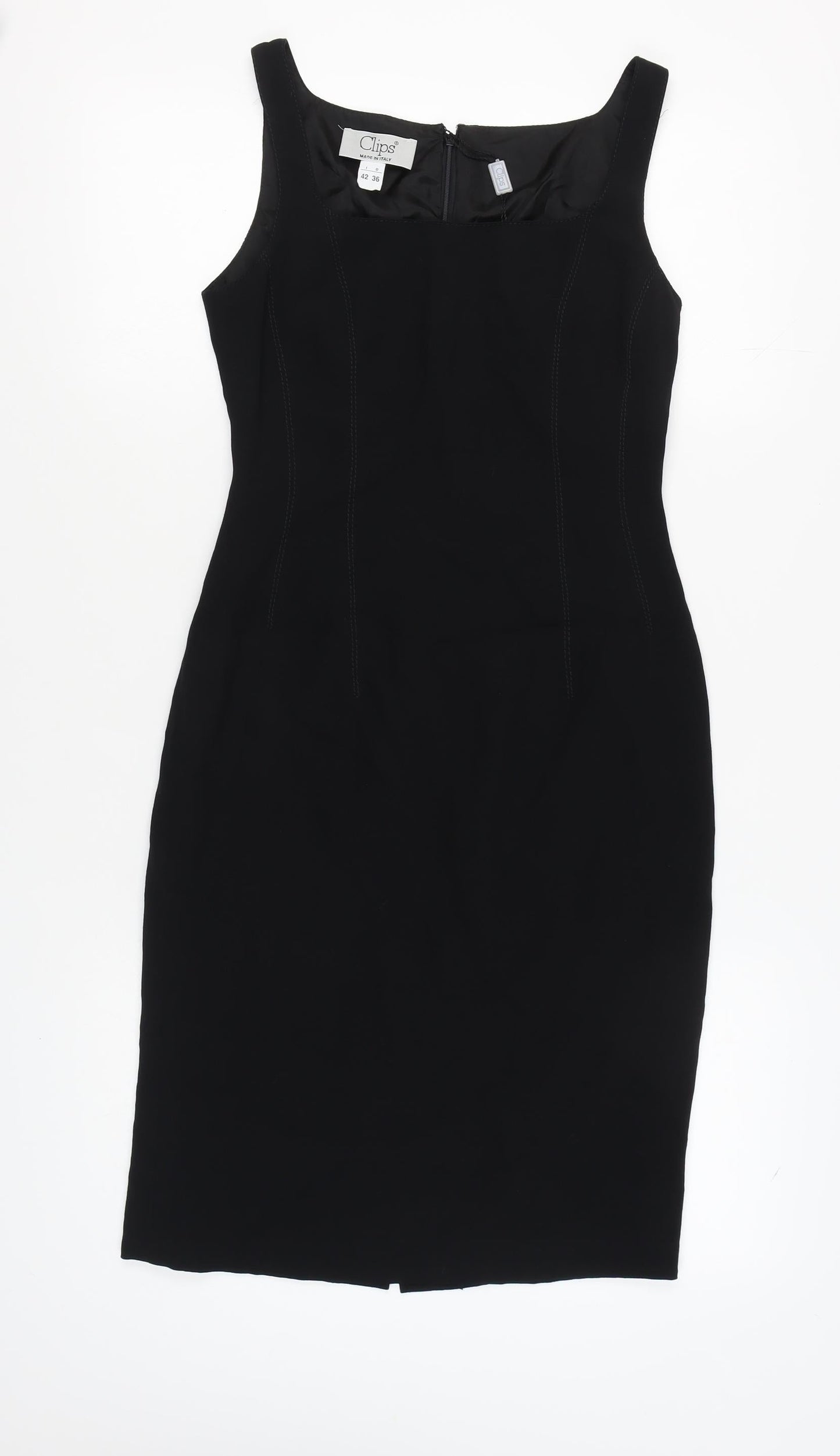 Clips Women's Black 12 Pencil Dress, Wool Blend