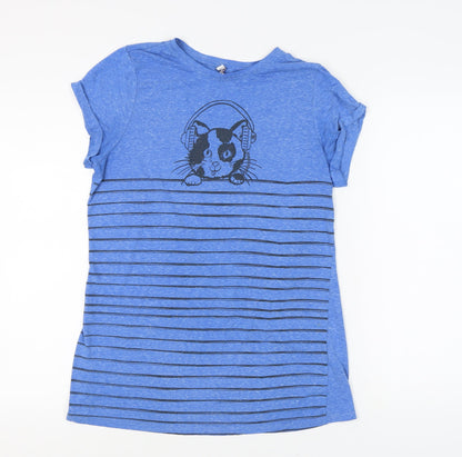 Womens UK Size 16 By Henry Holland Blue Basic T-Shirt