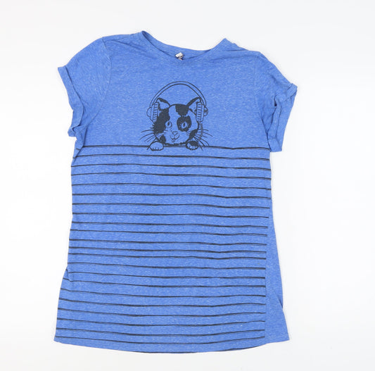 Womens UK Size 16 By Henry Holland Blue Basic T-Shirt