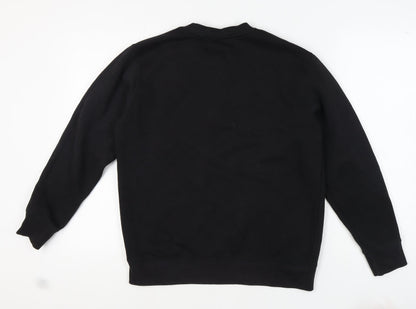 Mens UK Size M Pull&Bear Black Pullover Sweatshirt