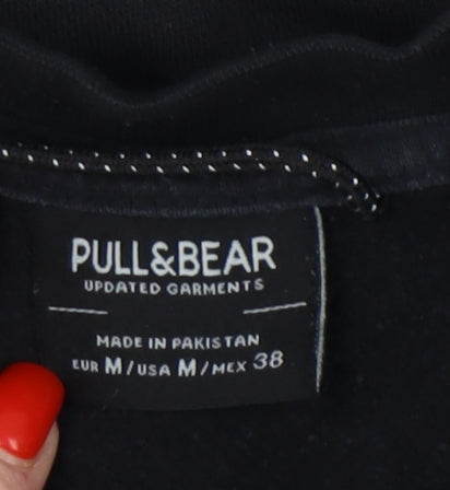 Mens UK Size M Pull&Bear Black Pullover Sweatshirt
