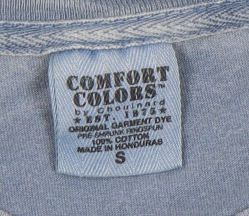 Mens UK Size S Comfort Colors Blue  T-Shirt