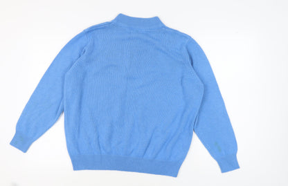 Womens UK Size XL Damart Blue Henley Jumper