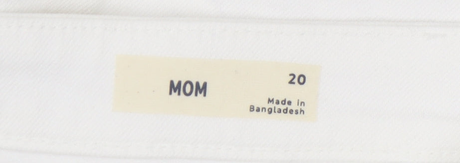 Marks and Spencer Women White Mom Shorts Size 20