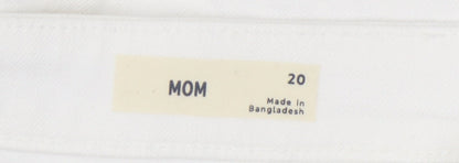 Marks and Spencer Women White Mom Shorts Size 20