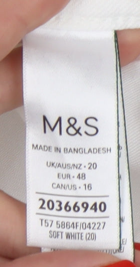 Marks and Spencer Women White Mom Shorts Size 20