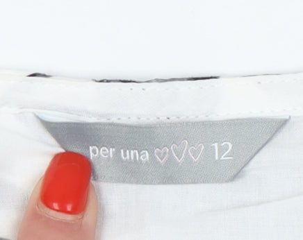 Per Una Women's Multicoloured A-Line Midi Skirt, Size 12