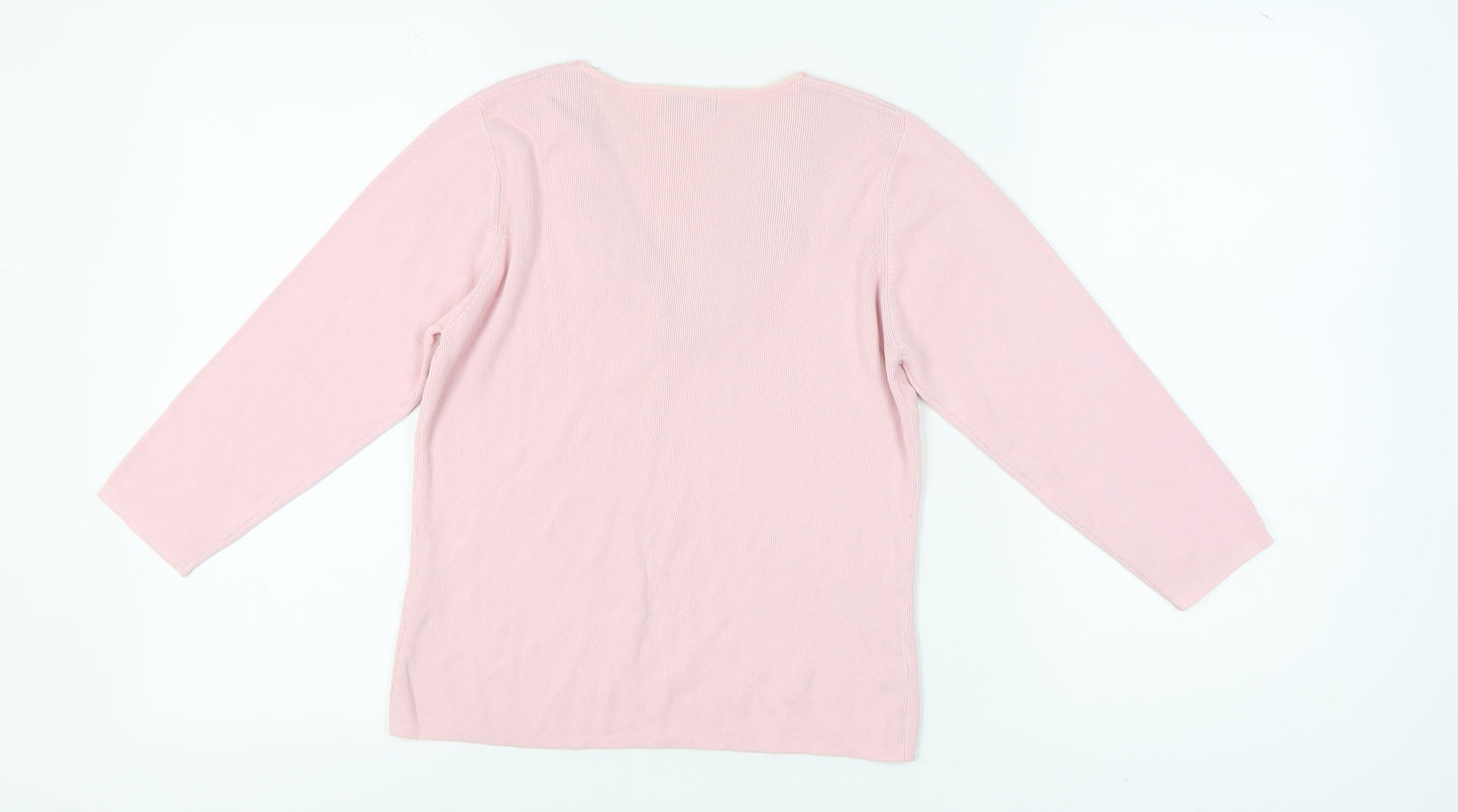 Womens UK Size M Fay Louise Pink Pullover Jumper