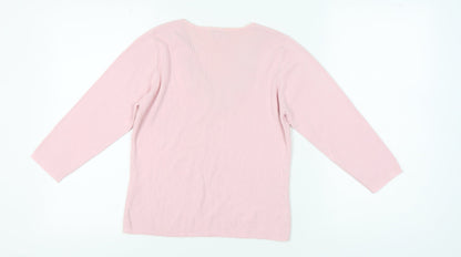 Womens UK Size M Fay Louise Pink Pullover Jumper