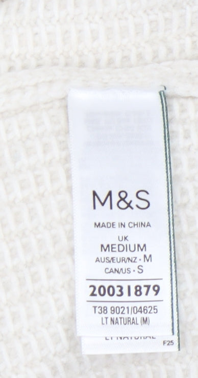 Womens UK Size M Marks and Spencer Ivory Pullover Jumper