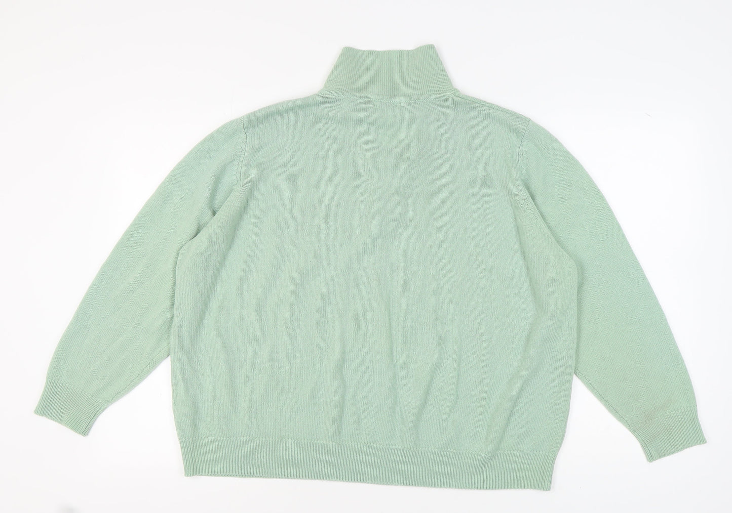 Womens UK Size 14 Damart Green Henley Jumper