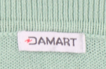 Womens UK Size 14 Damart Green Henley Jumper
