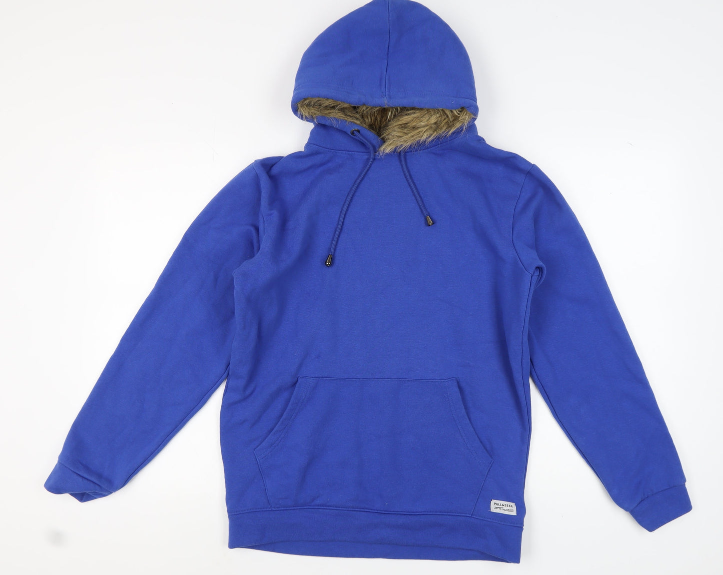Mens UK Size S Pull & Bear Blue Pullover Hoodie