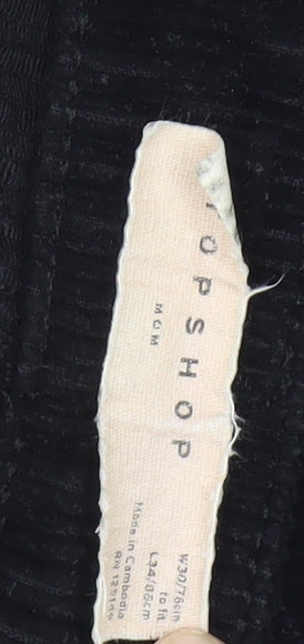 Topshop Men's Black Corduroy Trousers Size M