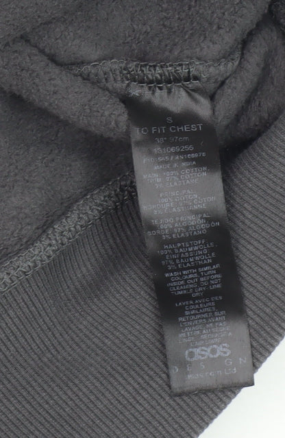 Mens UK Size S ASOS DESIGN Grey Pullover Hoodie