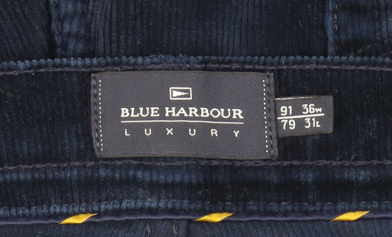 Marks and Spencer Men's Blue Corduroy Trousers 36