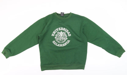 Valento Green Sweatshirt Unisex M Graphic Print Pullover