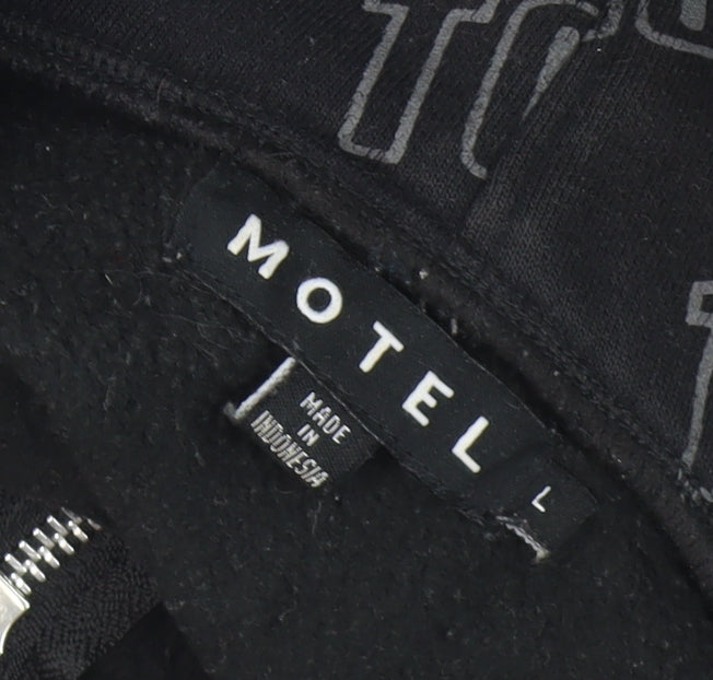 Mens UK Size L Motel Black Hooded
