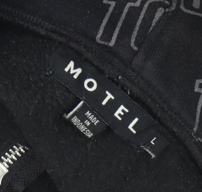 Mens UK Size L Motel Black Hooded