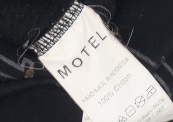 Mens UK Size L Motel Black Hooded