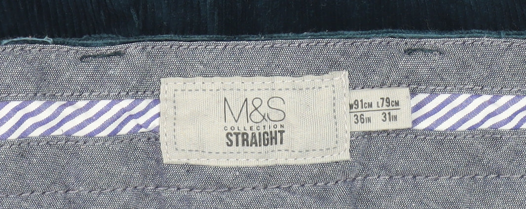 Marks and Spencer Men's Blue Corduroy Trousers M