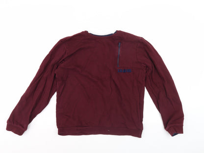 Y&F Boys Red Sweatshirt 13-14 Years with Chest Zip Accent