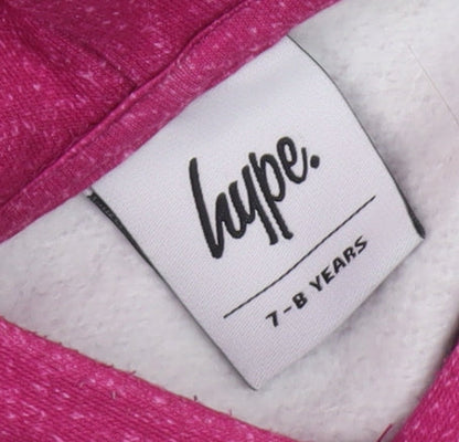 Hype Girls Pink Pullover Hoodie - 7-8 Years, Graphic Print