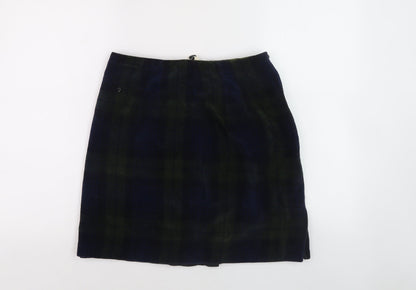 Kaliko Women's Multicoloured Plaid Wool Pencil Skirt Size 16