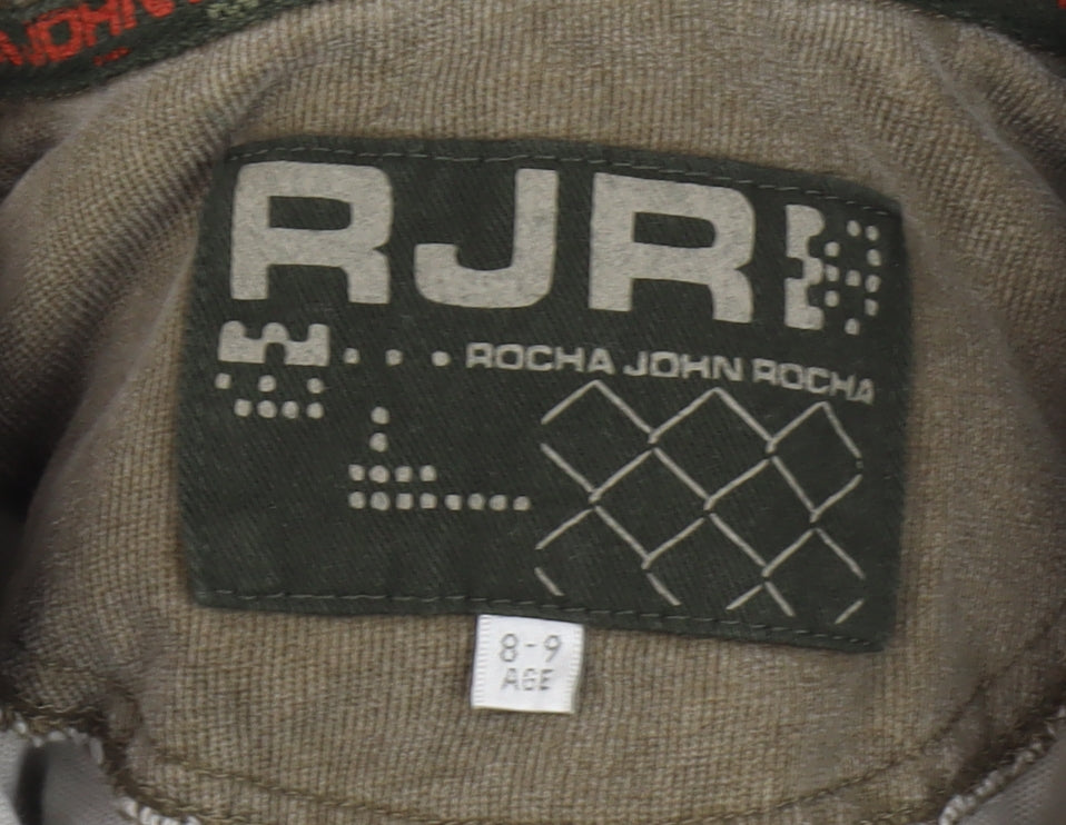 Rocha John Rocha Boys Brown Hoodie 8-9 Years Henley Style