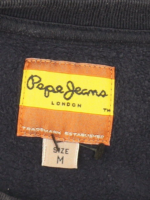 Mens UK Size M Pepe Jeans Black Pullover Sweatshirt