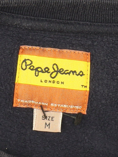 Mens UK Size M Pepe Jeans Black Pullover Sweatshirt