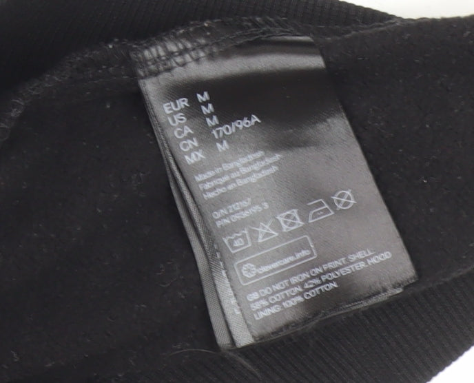 Unisex Adults UK Size M H&M Black Pullover Hoodie