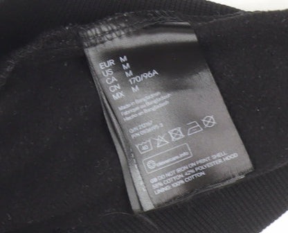 Unisex Adults UK Size M H&M Black Pullover Hoodie