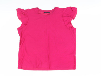 Womens UK Size 24 Marks and Spencer Pink Basic T-Shirt