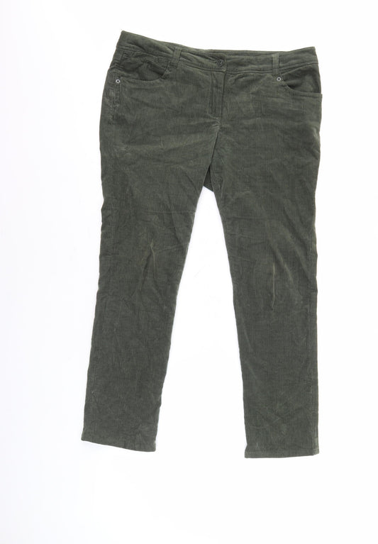 Monsoon Green Corduroy Trousers, Size 12, Unisex