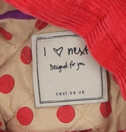 Next Girls Red Duffle Coat 18-24 Months Hooded Corduroy