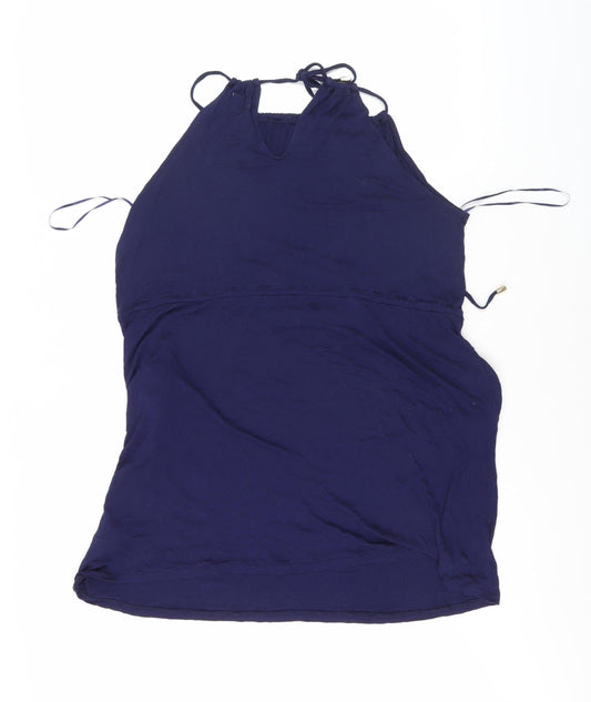 John Lewis Women's Blue Halter Tank Top L Casual