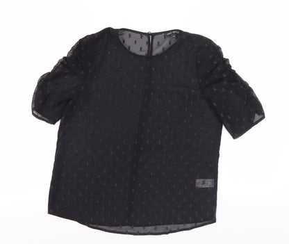 Womens UK Size 8 NEXT Black Basic Blouse