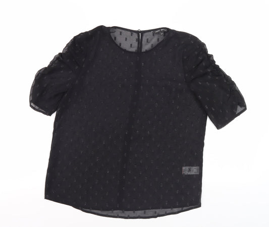 Womens UK Size 8 NEXT Black Basic Blouse