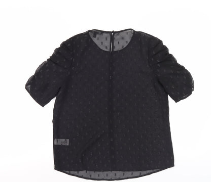 Womens UK Size 8 NEXT Black Basic Blouse