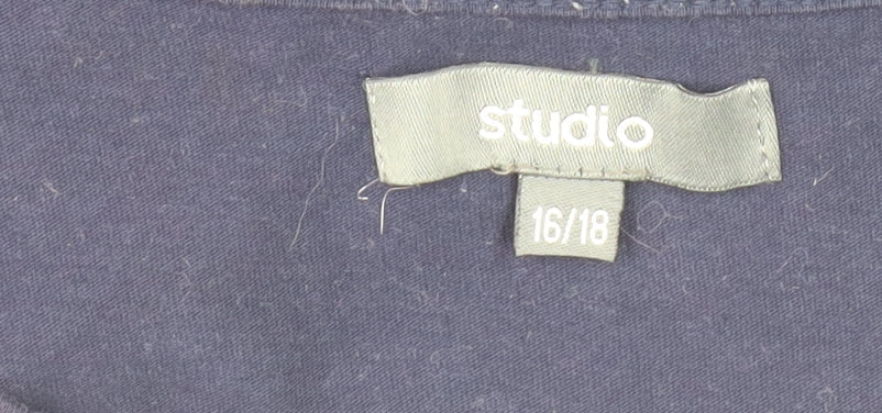 Womens UK Size 16 Studio Blue Basic T-Shirt