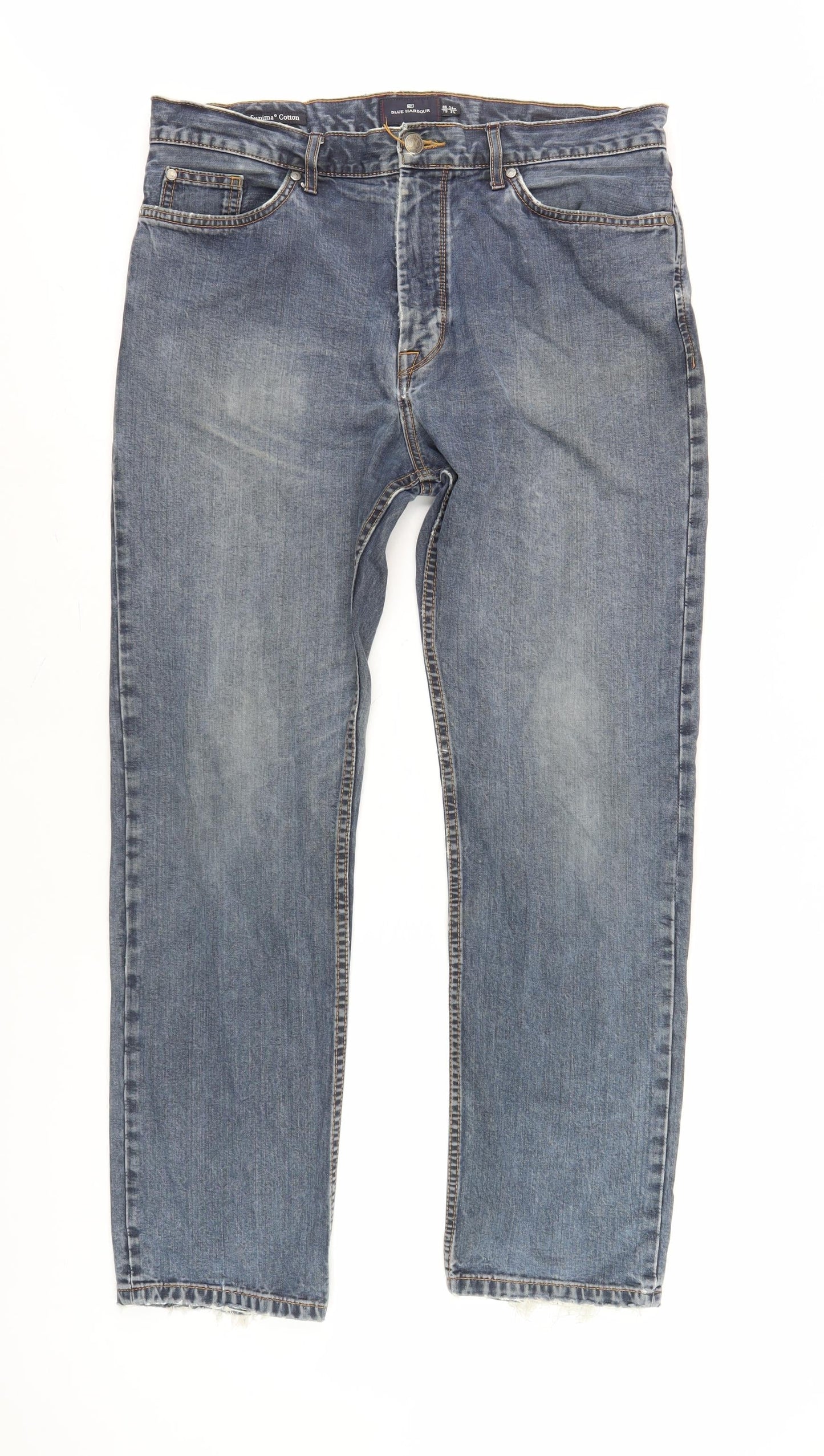 Marks and Spencer Men's Blue Straight Jeans, L