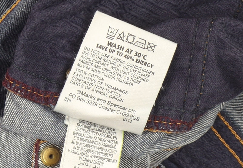 Marks and Spencer Men's Blue Straight Jeans, L