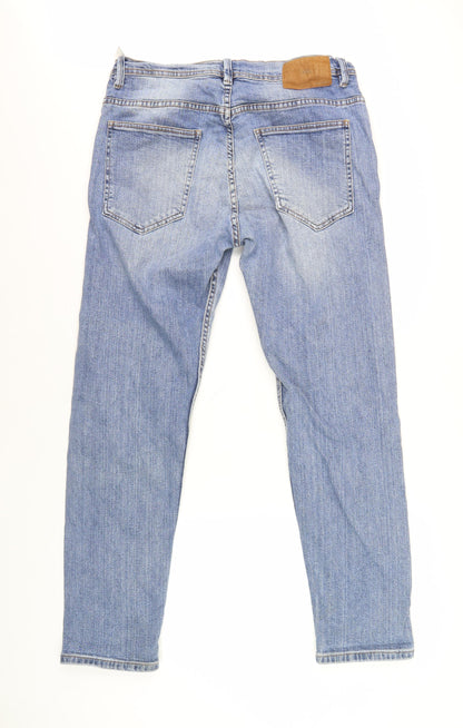ZARA Men's Blue Jeans 34 Waist Light Denim Casual
