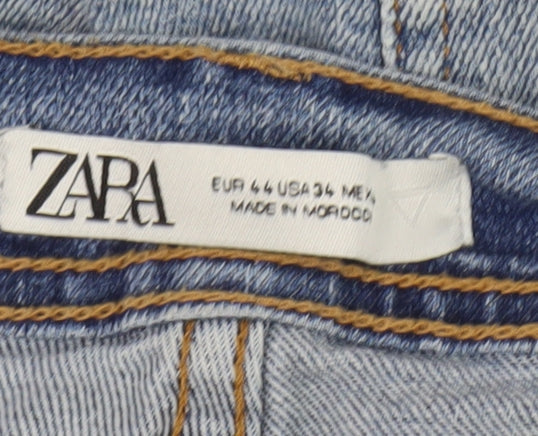 ZARA Men's Blue Jeans 34 Waist Light Denim Casual