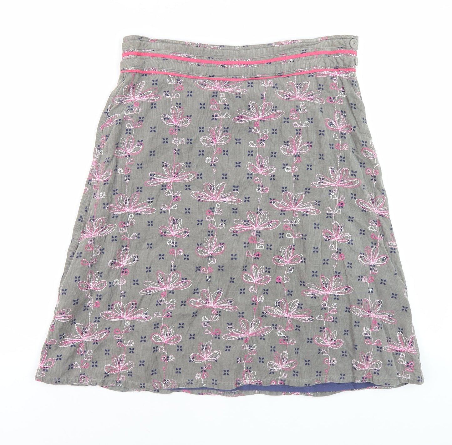 Womens UK Size 10 White Stuff A-Line Chambray Skirt