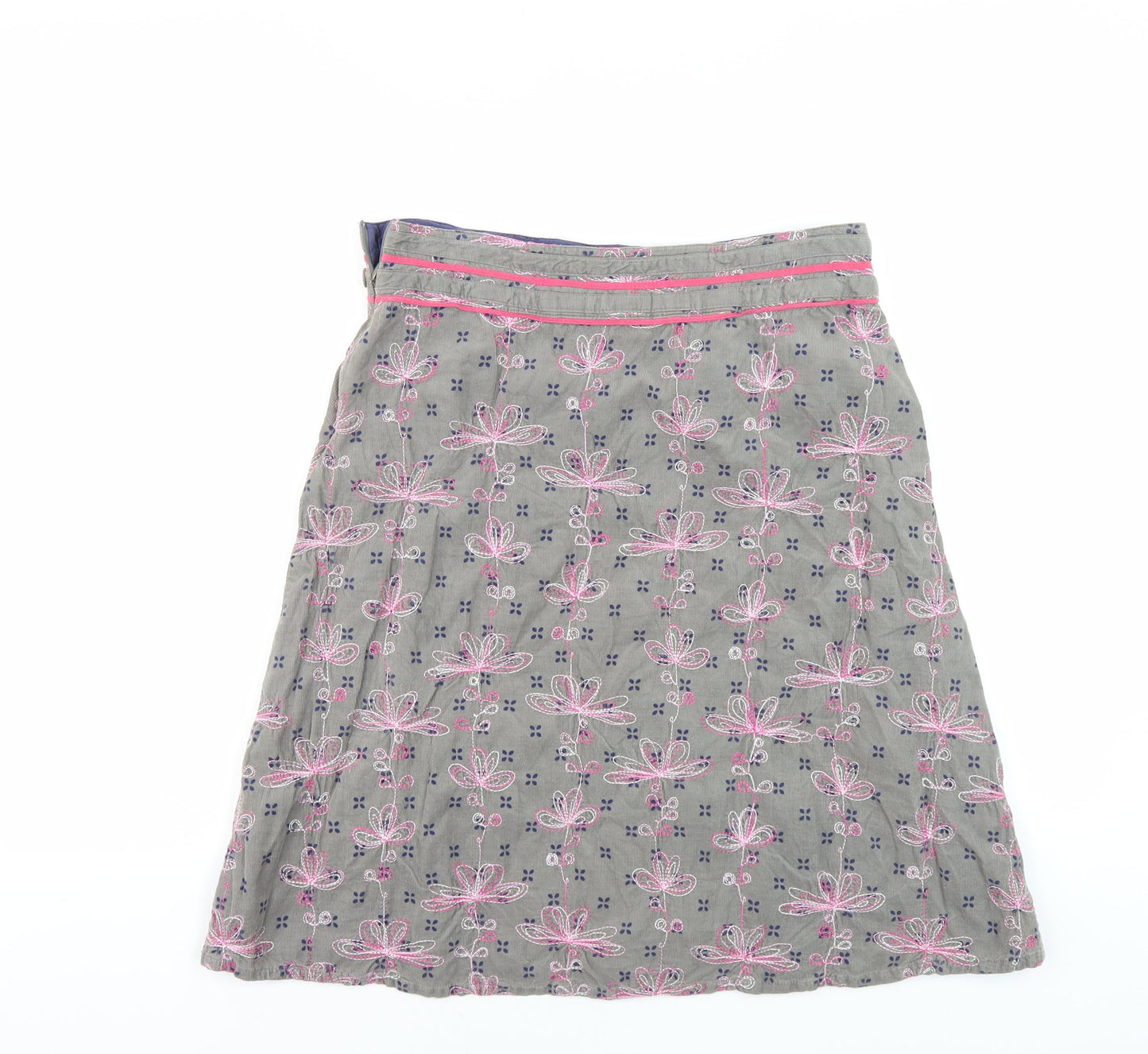 Womens UK Size 10 White Stuff A-Line Chambray Skirt