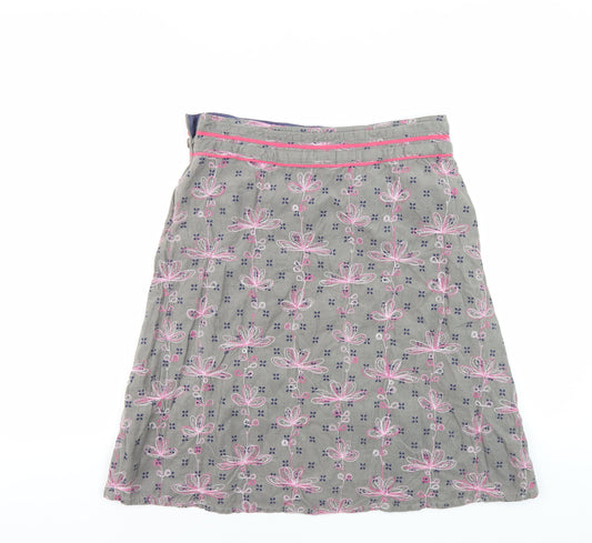 Womens UK Size 10 White Stuff A-Line Chambray Skirt